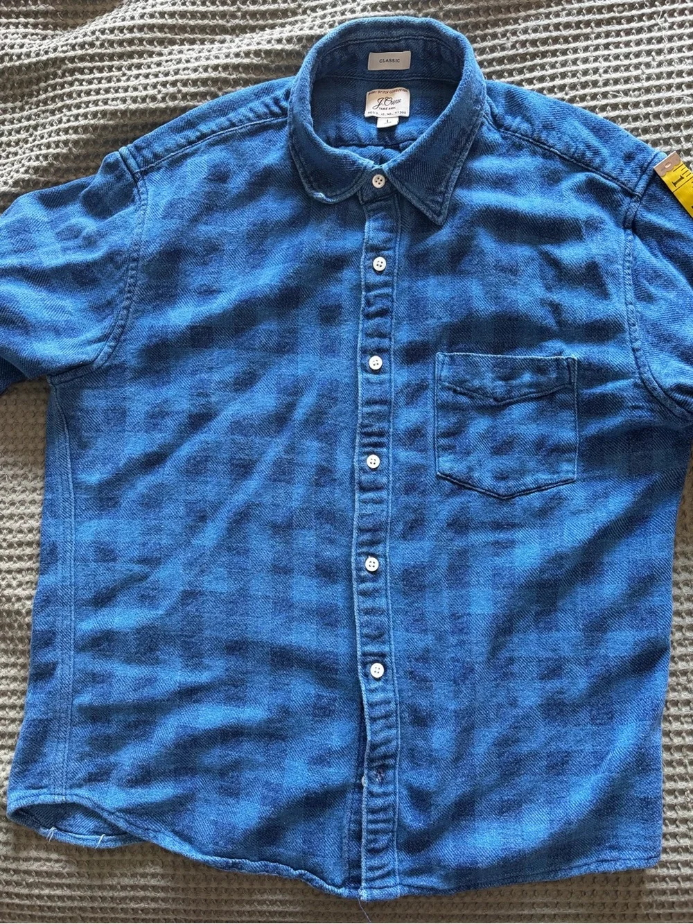 J. Crew Indigo Dyed Plaid Flannel